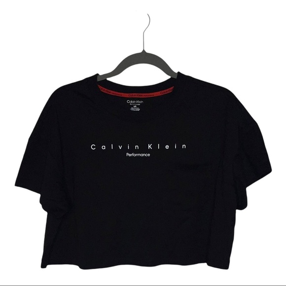 CALVIN KLEIN PERFORMANCE Black Crop Top with Pocket L NWT - Picture 3 of 7